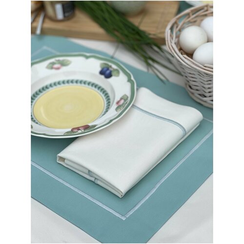 Салфетки для сервировки салфетки тканевые набор подарочный мятный комплект салфеток на 1 персону 1700₽