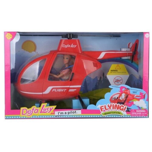 вертолет со световыми звуковыми эффектами пульт Набор с куклой Полёт на вертолёте, со световыми и звуковыми эффектами, 28,5 см