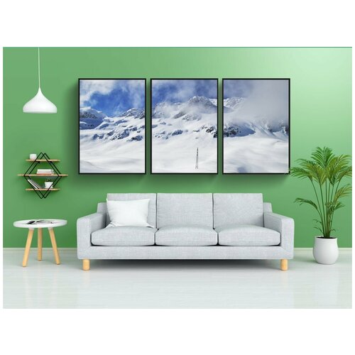 фото Набор модулных постеров для интерьера "альпы, светить, тишина" 60x90 см. в тубусе, без рамки lotsprints