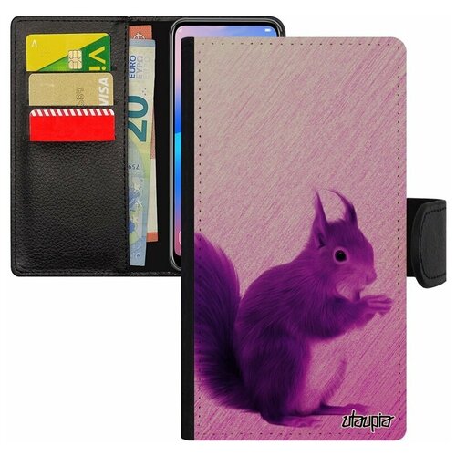 фото Чехол книжка на мобильный apple iphone 8, "белка" грызун рыжая utaupia