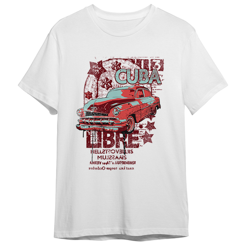 фото Футболка сувенирshop абстракция "cuba libre / car / автомобиль" белая xl сувенир shop