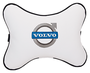 Автомобильная подушка на подголовник экокожа Milk с логотипом автомобиля VOLVO