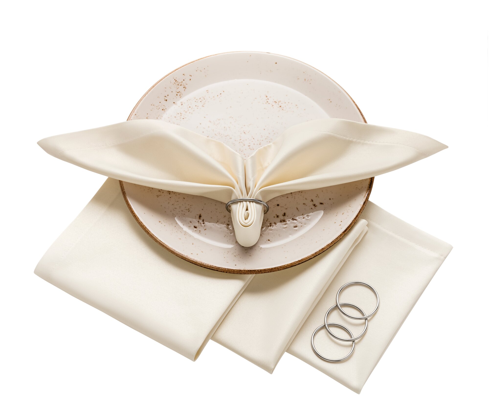 фото Салфетка текстильная (столовая) 43*43 "Ричард гладь слоновая кость" Цена указана за упаковку из 4-х штук. Внимание кольца В комплект НЕ входят!