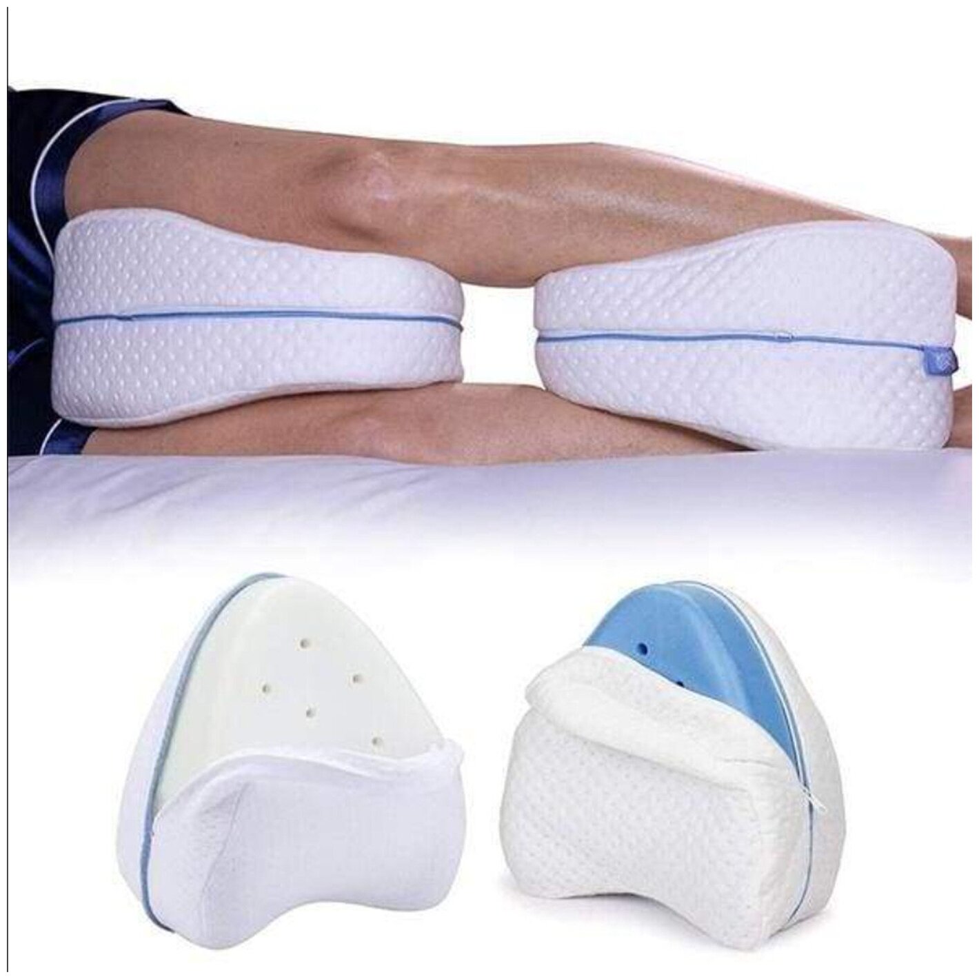 Подушка для ног "Leg Pillow" со съёмным чехлом, белая / подушка для ног для сна - фотография № 9