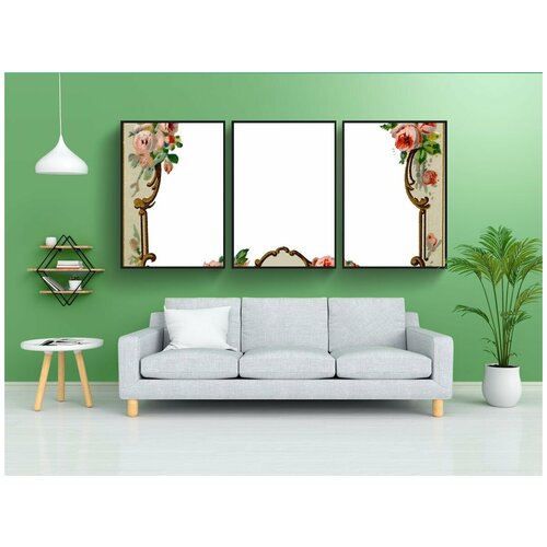 фото Набор модулных постеров для интерьера "винтаж, античный, рамка" 60x90 см. в тубусе, без рамки lotsprints