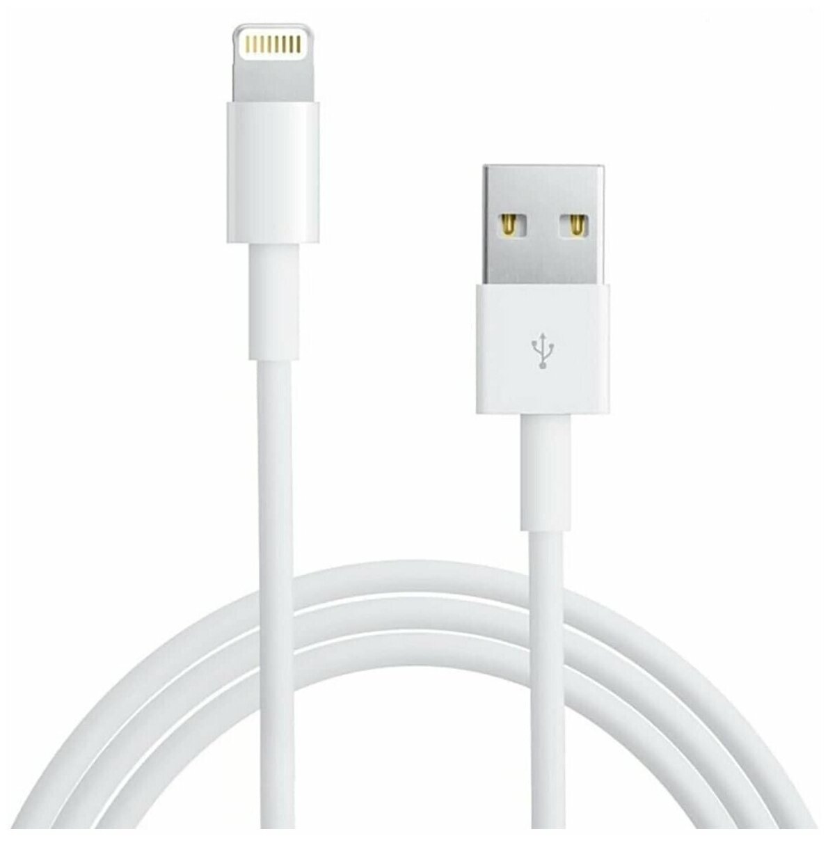фото Кабель зарядки (1м) USB Lightning (8 pin) для зарядки Apple iPhone / Совместимость: Apple iPhone, iPod, iPad, наушники AirPod
