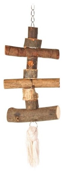 Trixie игрушка для попугая деревянная, на цепочке 40 см - фотография № 3