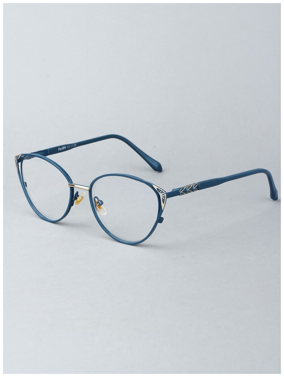 Готовые очки для зрения синие с диоптриями -2.50 футляр