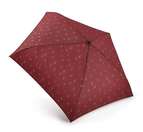 Мини-зонт FULTON, механика, 3 сложения, купол 83 см, 5 спиц, чехол в комплекте, для женщин, красный