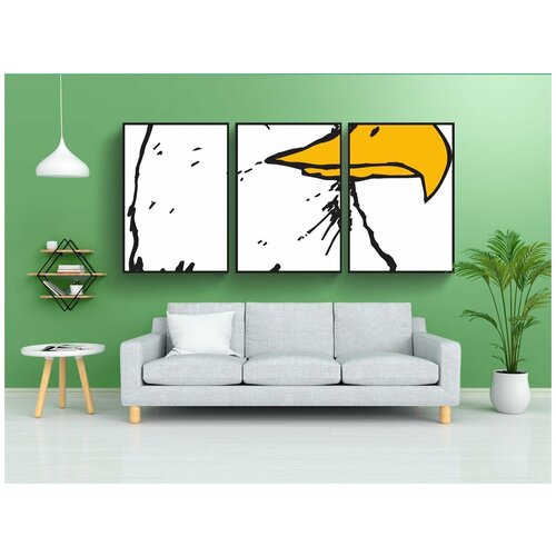 фото Набор модулных постеров для интерьера "голова, орел, птица" 60x90 см. в тубусе, без рамки lotsprints