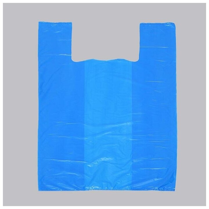 Пакет "Синий", полиэтиленовый, майка 37 х 67 см, 20 мкм