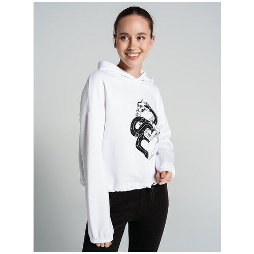 фото Толстовка с капюшоном твое 75502 размер s, белый, women