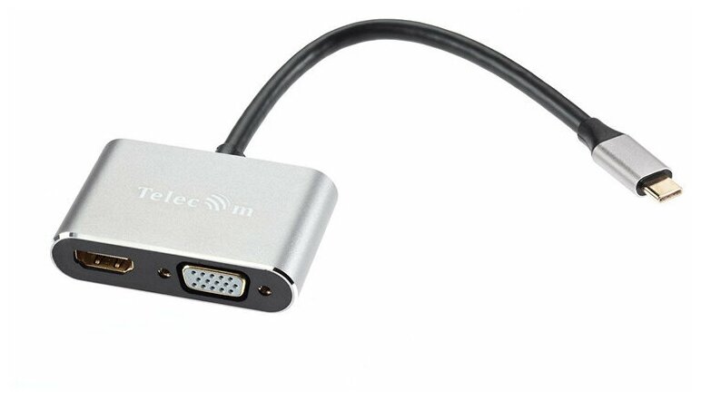 Telecom USB-Type-C - HDMI / USB3.0 / PD / VGA Alum Grey TUC055