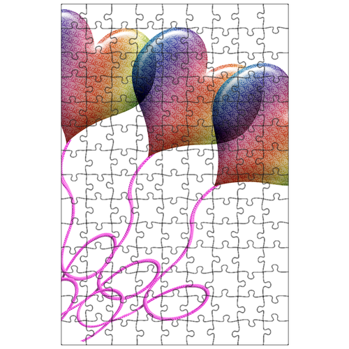 фото Магнитный пазл 27x18см."надувные шарики, радуга сердце шар, собака" на холодильник lotsprints
