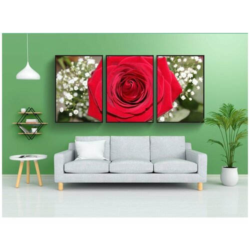 фото Набор модулных постеров для интерьера "роза любви, баккара, день святого валентина" 60x90 см. в тубусе, без рамки lotsprints