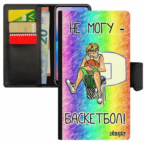 фото Чехол книжка на мобильный apple iphone 8 plus, "не могу - у меня баскетбол!" комикс шутка utaupia