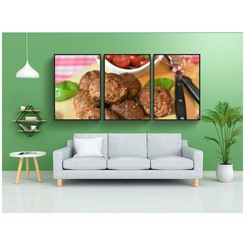 фото Набор модулных постеров для интерьера "фрикадельки, плоть, фарши" 60x90 см. в тубусе, без рамки lotsprints
