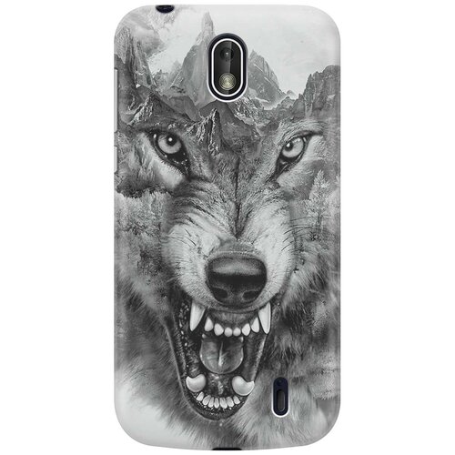 фото Re:pa накладка transparent для nokia 1 с принтом "волк в горах"