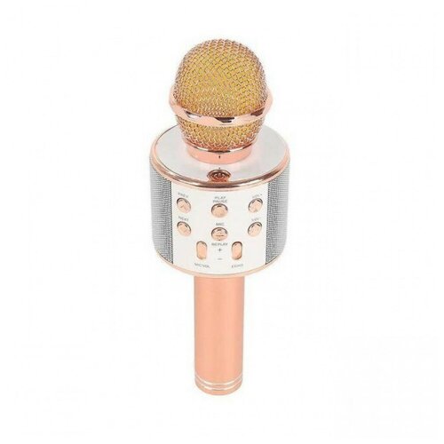 Беспроводной Bluetooth микрофон WS-858 с динамиком розовое золото 69000₽