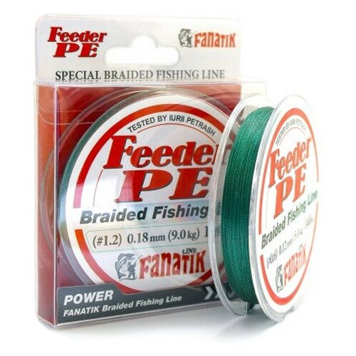 фото Леска fanatik feeder pe x4 (#1,2) 0.18mm 140m green fpex414012g
