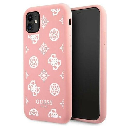 фото Чехол cg mobile guess liquid silicone peony hard для iphone 11, цвет розовый (guhcn61lspewpi)