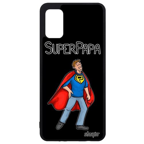 фото Противоударный чехол для смартфона // galaxy a41 // "суперпапа" шутка герой, utaupia, светло-зеленый