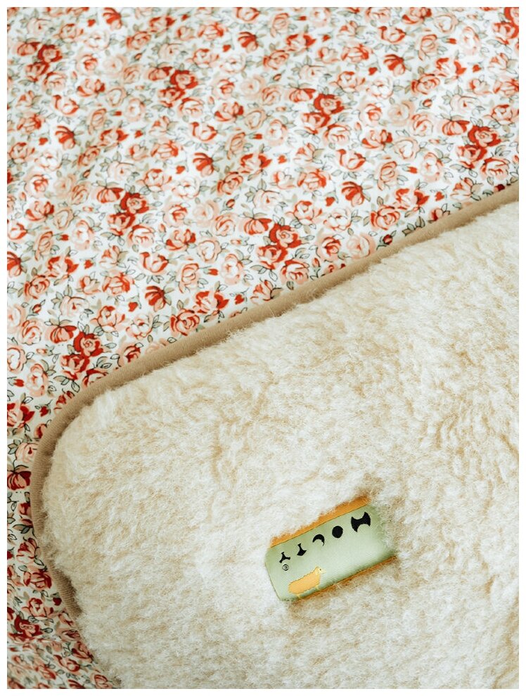 Одеяло теплое из шерсти Холти Классика "Цветочек" (красный) 200*220 - фотография № 16
