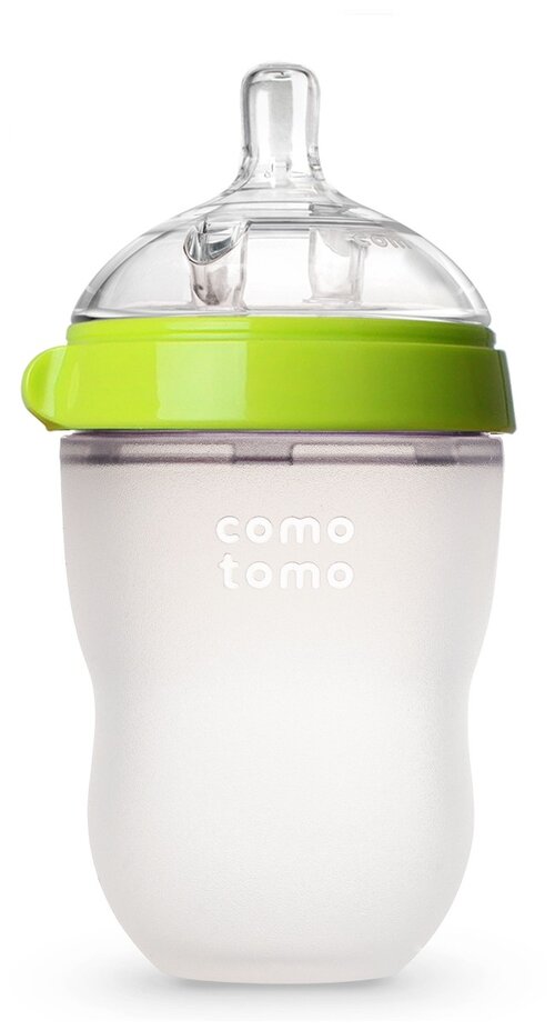 Comotomo Бутылочка Natural-Feel Baby Bottle, 250 мл, с 3 месяцев, салатовый
