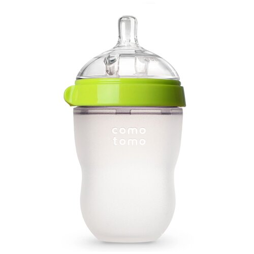 Comotomo Бутылочка Natural-Feel Baby Bottle, 250 мл, с 3 месяцев, салатовый