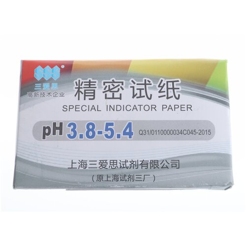 Лакмусовая бумага (pH тест) 80 полосок от 3.8 до 5.4 pH