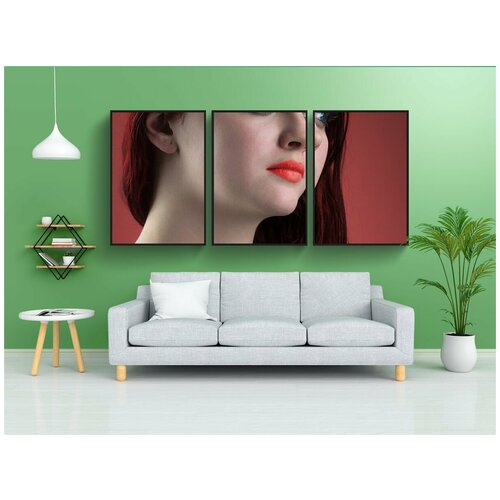 фото Набор модулных постеров для интерьера "портрет, женщина, мода" 60x90 см. в тубусе, без рамки lotsprints