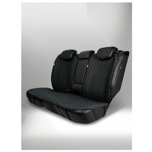 CarCape/Накидки чехлы на задние сиденья автомобиля. Лён. Модель AMSTERDAM+. Черный, бежевый