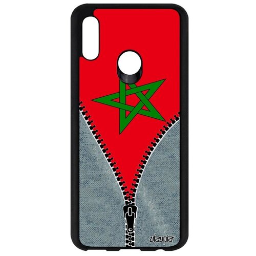 фото Модный чехол для телефона // huawei p smart 2019 // "флаг марокко на молнии" патриот страна, utaupia, серый
