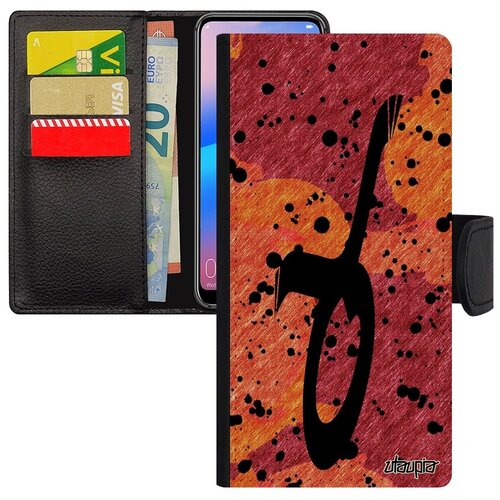 фото Стильный чехол-книжка на смартфон // xiaomi redmi 6a // "знак зодиака телец" календарь стиль, utaupia, оранжевый