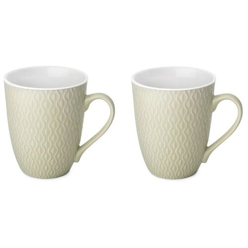 Набор кружек фарфоровых Ornament, 350 мл, 2 шт, серый цвет