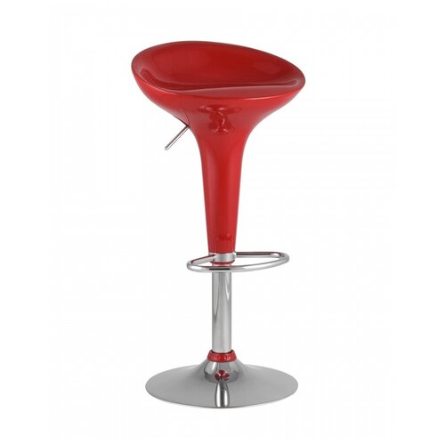 фото Барный стул stool group bomba (бомба) красный газ-лифт, пластик, хром