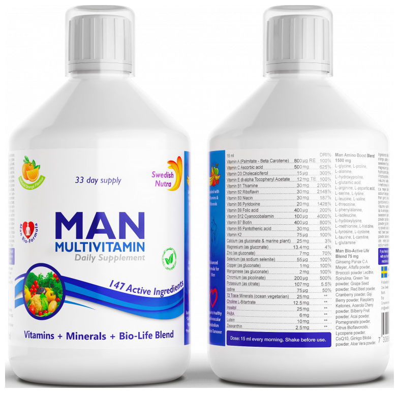 Man Multivitamin (Мультивитамины для Мужчин) 500 мл (Swedish Nutra) (апельсин)