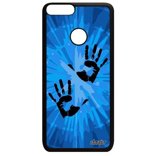 фото Защитный чехол на // huawei p smart 2018 // "отпечаток ладони" palm стиль, utaupia, голубой