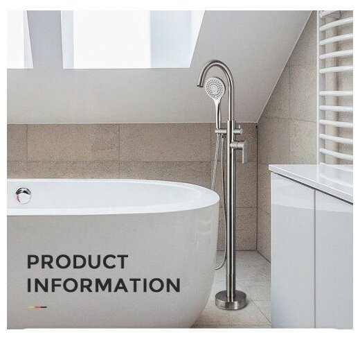Смеситель напольный для ванны нержавеющая сталь Gappo G3099 - фотография № 12