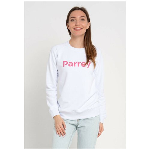 Белый женский свитшот Parrey, розовый принт Parrey размер S