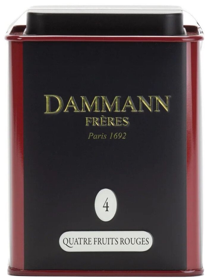 Чай черный ароматизированный "Дамманн" THE 4 FRUITS ROUGES/4 красных фрукта, жестяная банка 100 гр