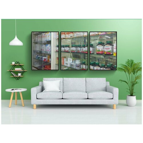 фото Набор модулных постеров для интерьера "аптека, медицина, пищевая добавка" 60x90 см. в тубусе, без рамки lotsprints