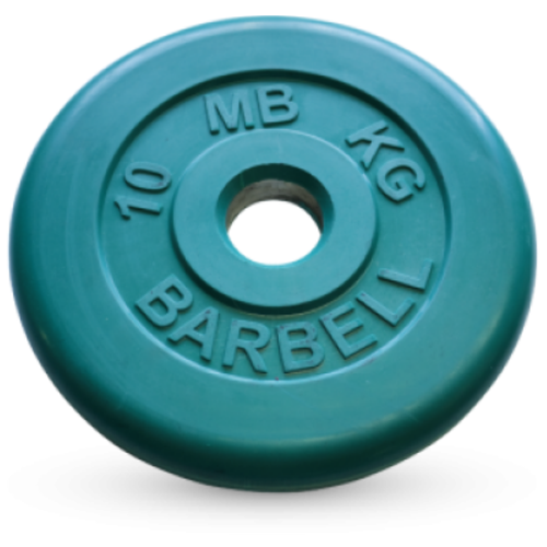 10 кг диск (блин) MB Barbell (зеленый) 50 мм.