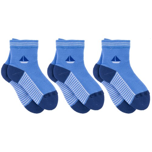 Носки LorenzLine детские, махровые, 3 пары, размер 12-14, голубой