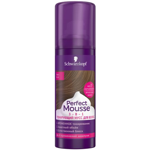 Schwarzkopf Тонирующий мусс Perfect Mousse, темно-русый, 120 мл