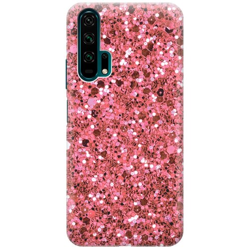 фото Силиконовый чехол на honor 20 pro / хонор 20 про с эффектом блеска "розовые пайетки gosso