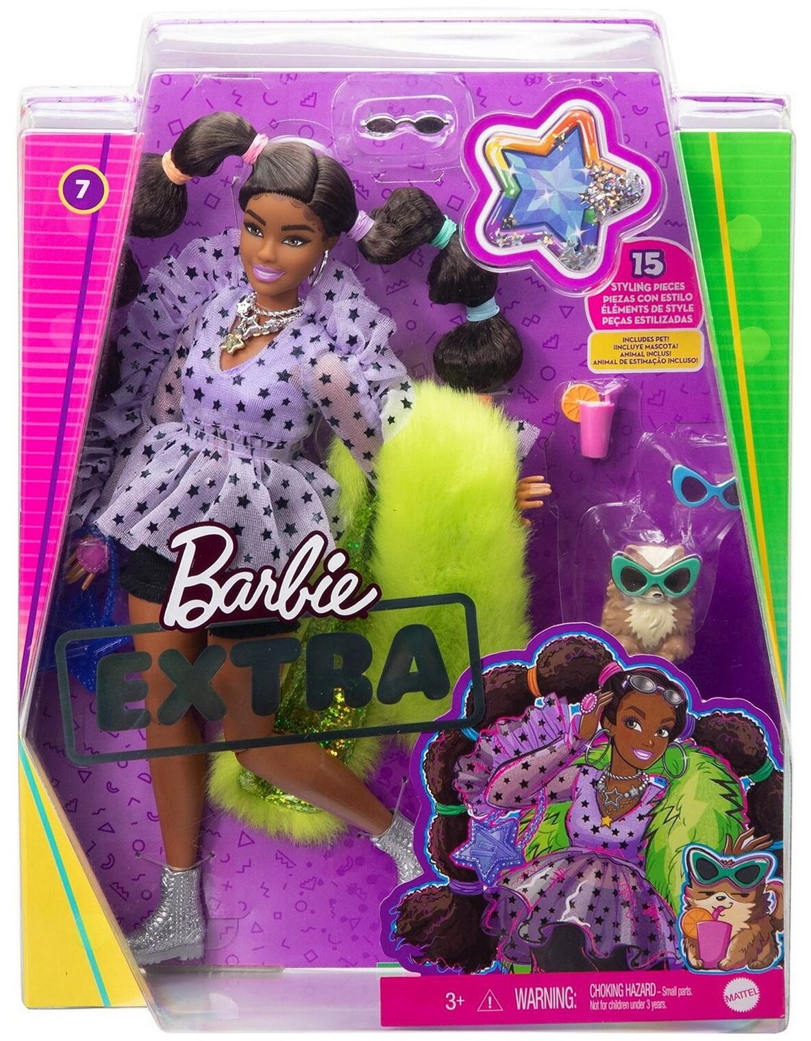 Barbie Кукла Экстра с переплетенными резинками хвостиками - фото №5