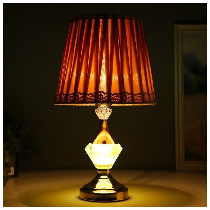 Лампа настольная 16140/1 E27+LED подсветка 40Вт золото 25х25х42 см RISALUX 5147894 . - фотография № 3