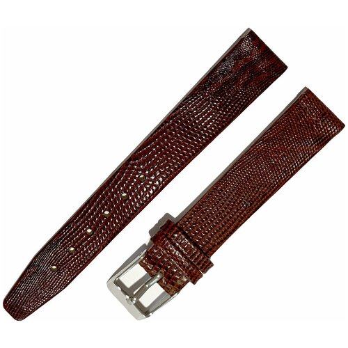 фото Ремешок 1603-01-1-2 lezar лак коричневый кожаный ремень 16 мм для часов наручных лаковый из натуральной кожи женский лакированный ardi