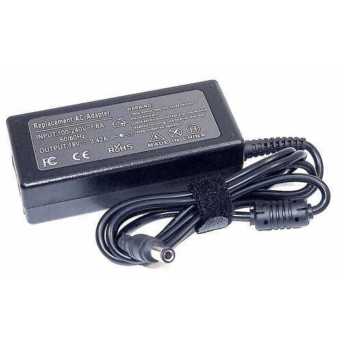фото Блок питания для монитора и телевизора lcd 19v 3.42a 65w (6.3x3.0mm) sino power